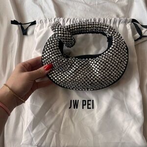 JW PEI Black and Silver Rhinestone Mini Bag